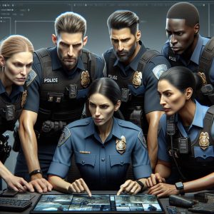 Law enforcement teamwork illustration