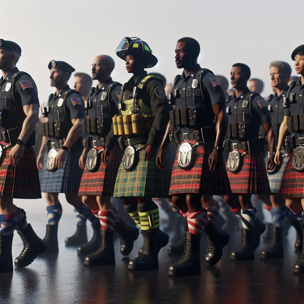 First responders in kilts