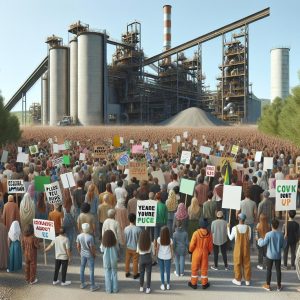 Community protest at asphalt plant