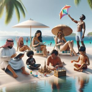 Inclusive beach vacation illustration