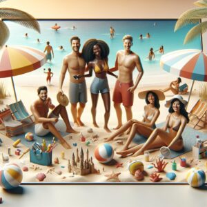 Inclusive beach vacation illustration