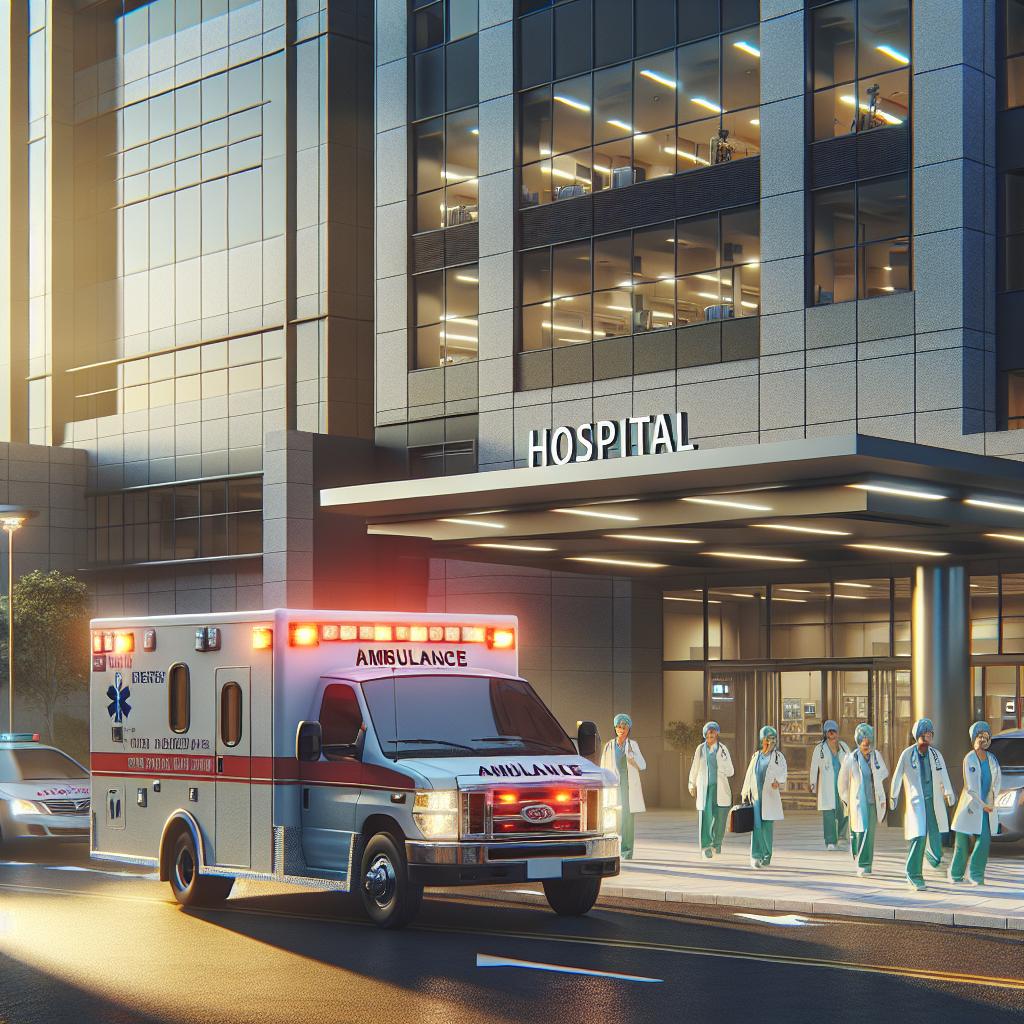 Hospital ambulance arrival.