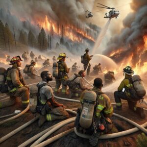 Wildfire containment efforts concept