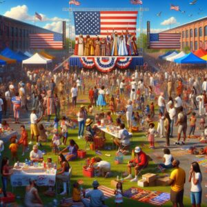 Patriotic charity event illustration