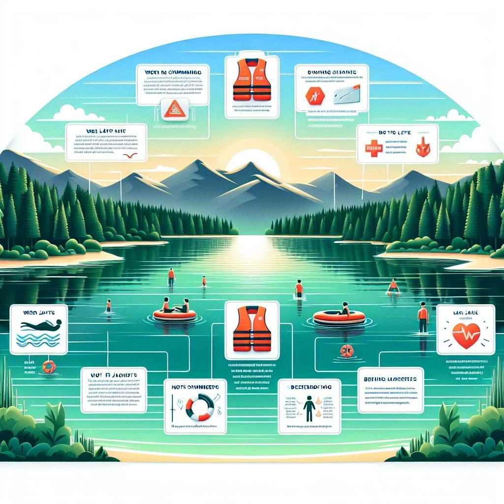 Lake safety infographic illustration