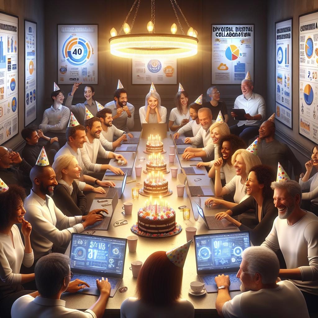 Digital Collaboration Celebration Concept