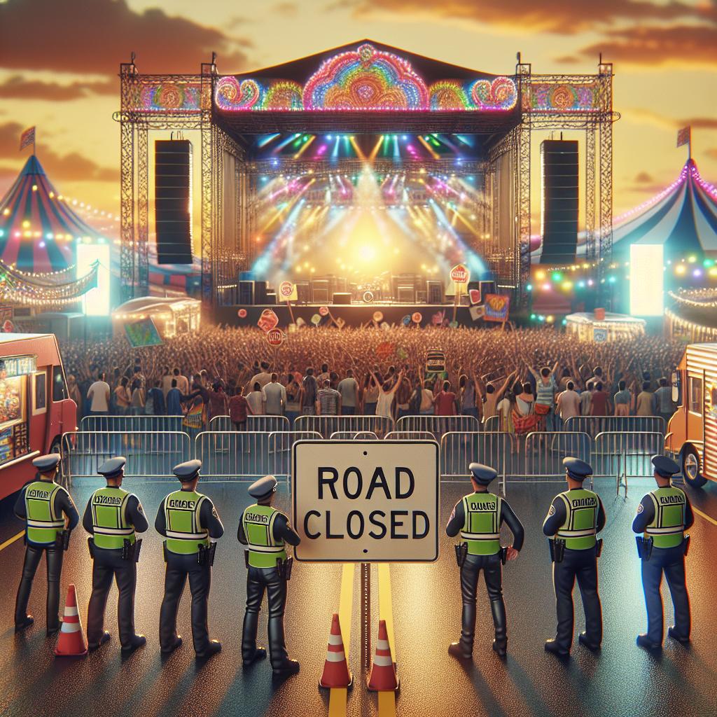 Music festival road closures.