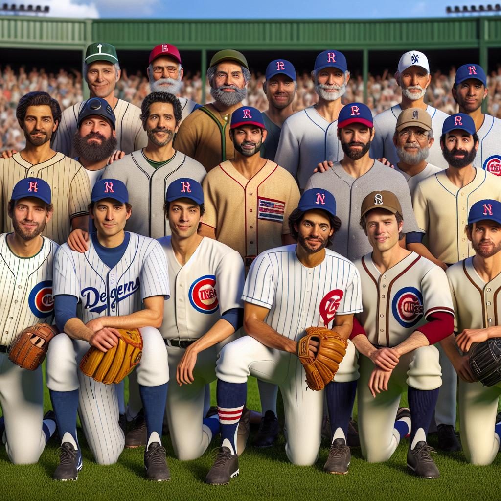 Baseball team reunion photo.