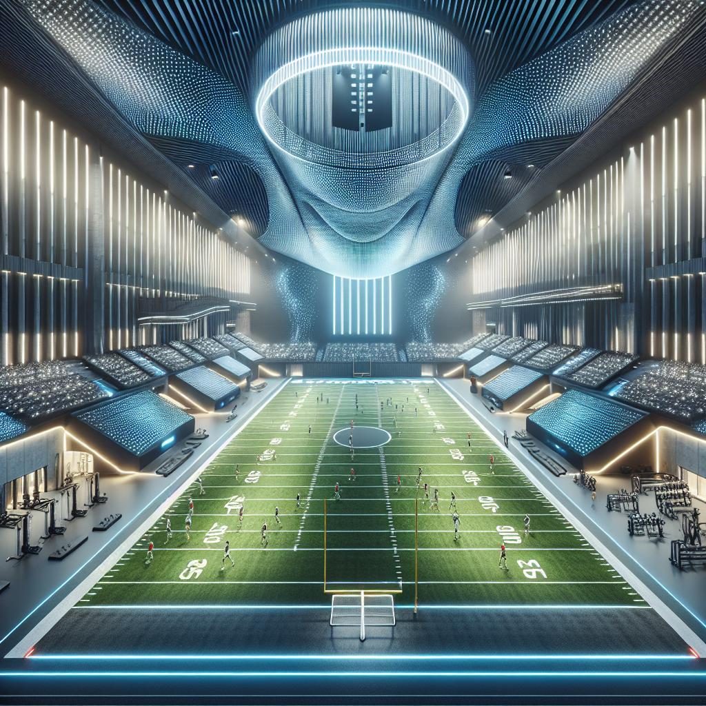 Dazzling football training facility.