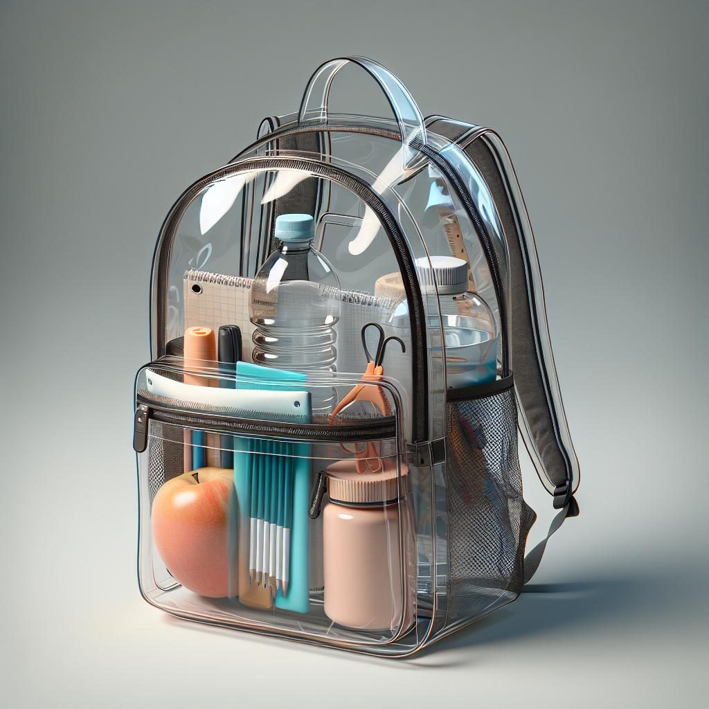 Clear backpack safety concept.