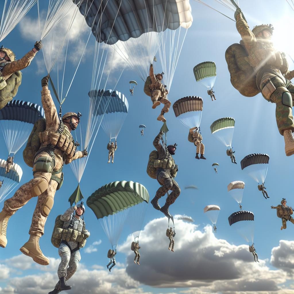 Military Parachute Tribute Display