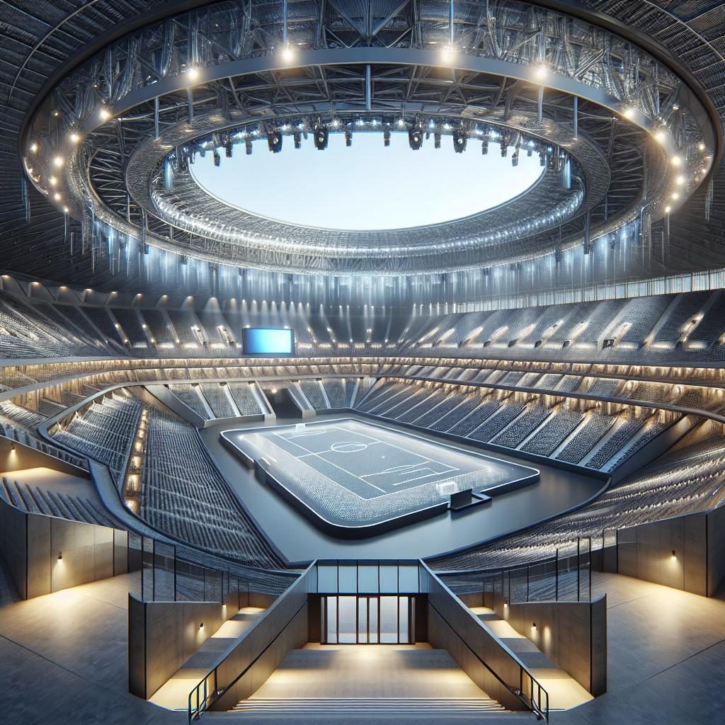 Modern sports arena design.