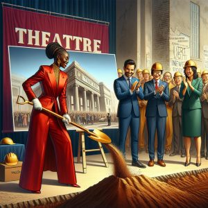 Theatre groundbreaking ceremony concept.