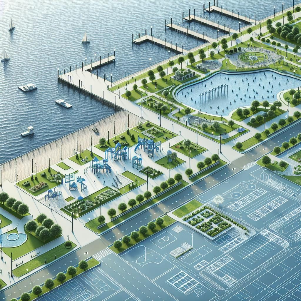 Waterfront park blueprint concept