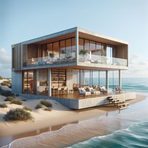 Oceanfront beach house rental.