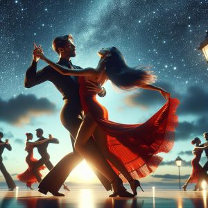 Salsa dance under stars.