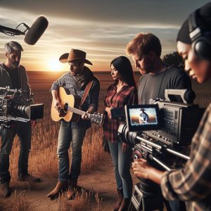 Country music video shoot