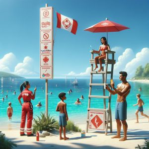 Beach safety awareness concept