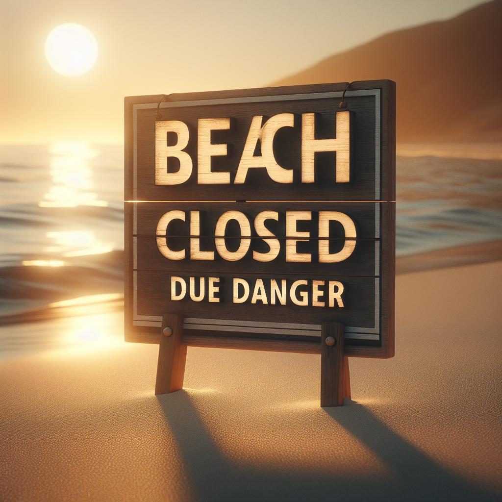 Beach Closed Due Danger