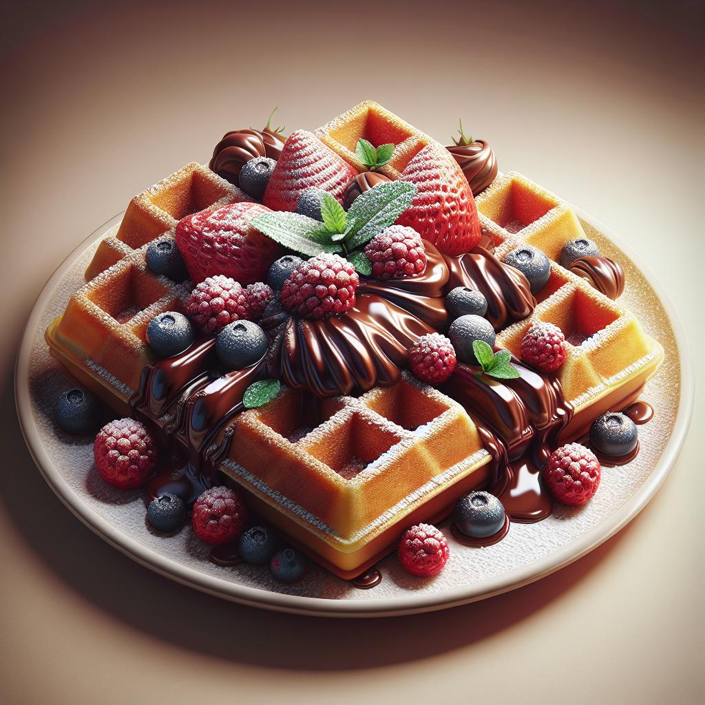 Sweet Waffle Dessert Delight