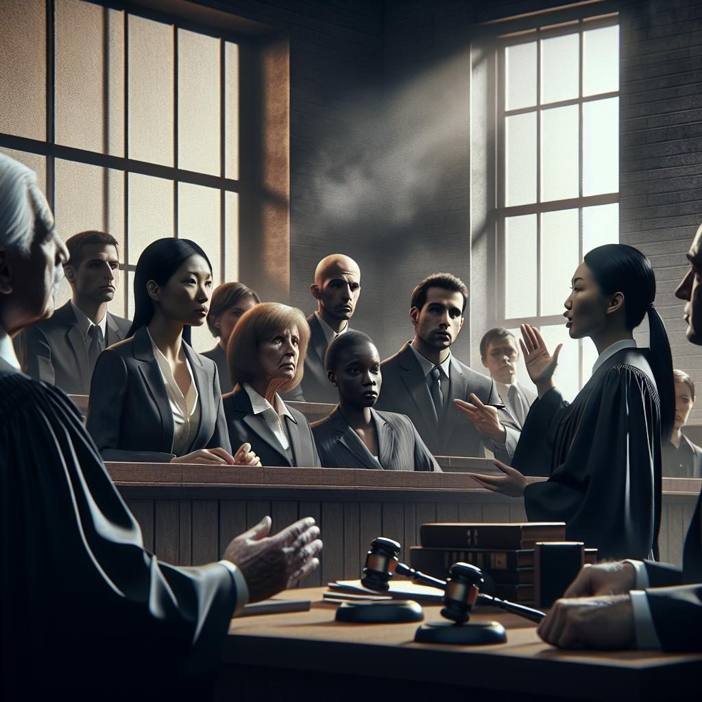 Courtroom drama stock image