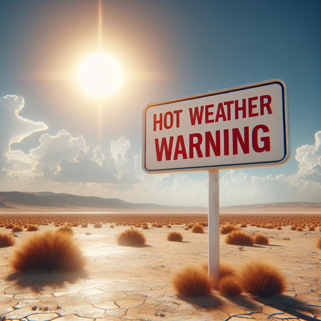 Hot weather warning image.