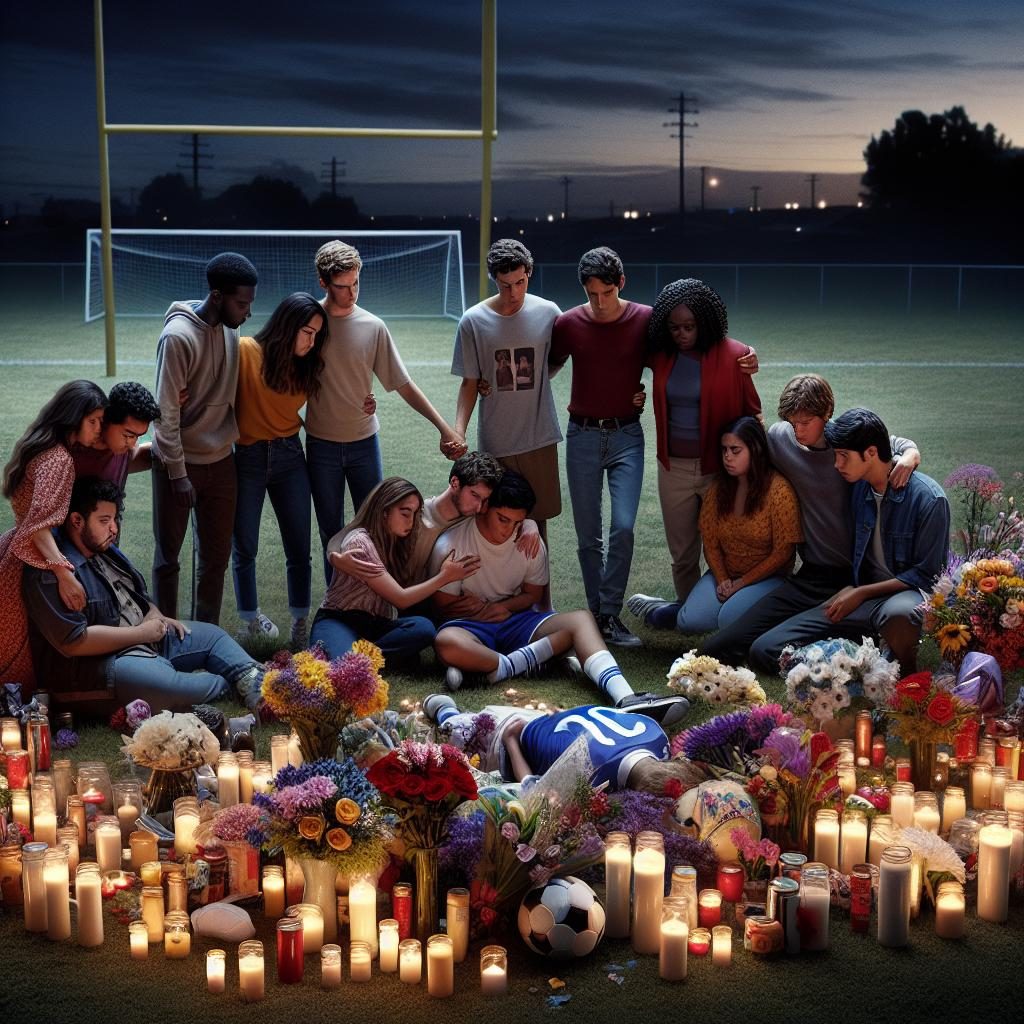 Community grieving soccer tribute