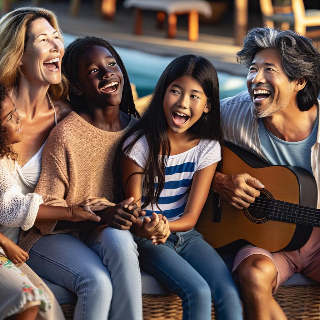 Family singing vacation together