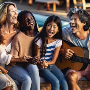 Family singing vacation together