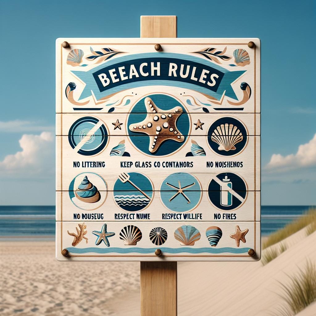 Beach rules signage design