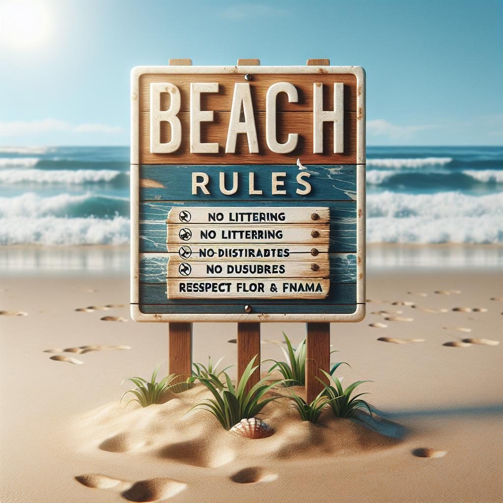 Beach rules stock photo