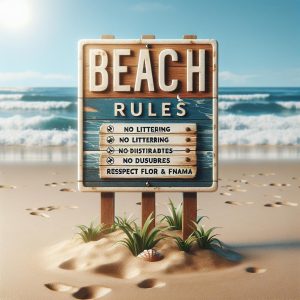 Beach rules stock photo