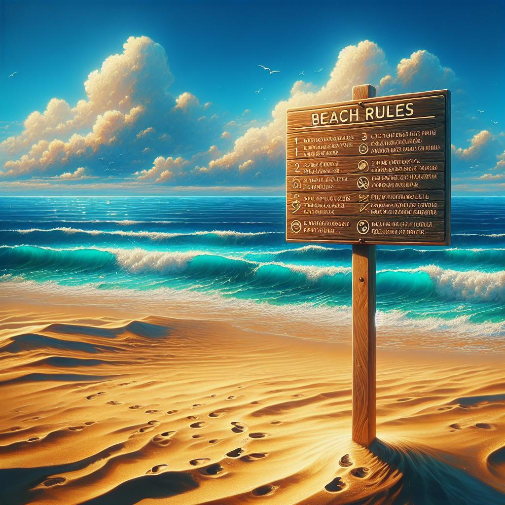 Beach rules stock photo