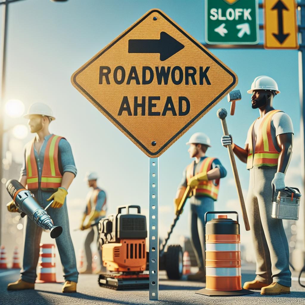 Roadwork Ahead Sign