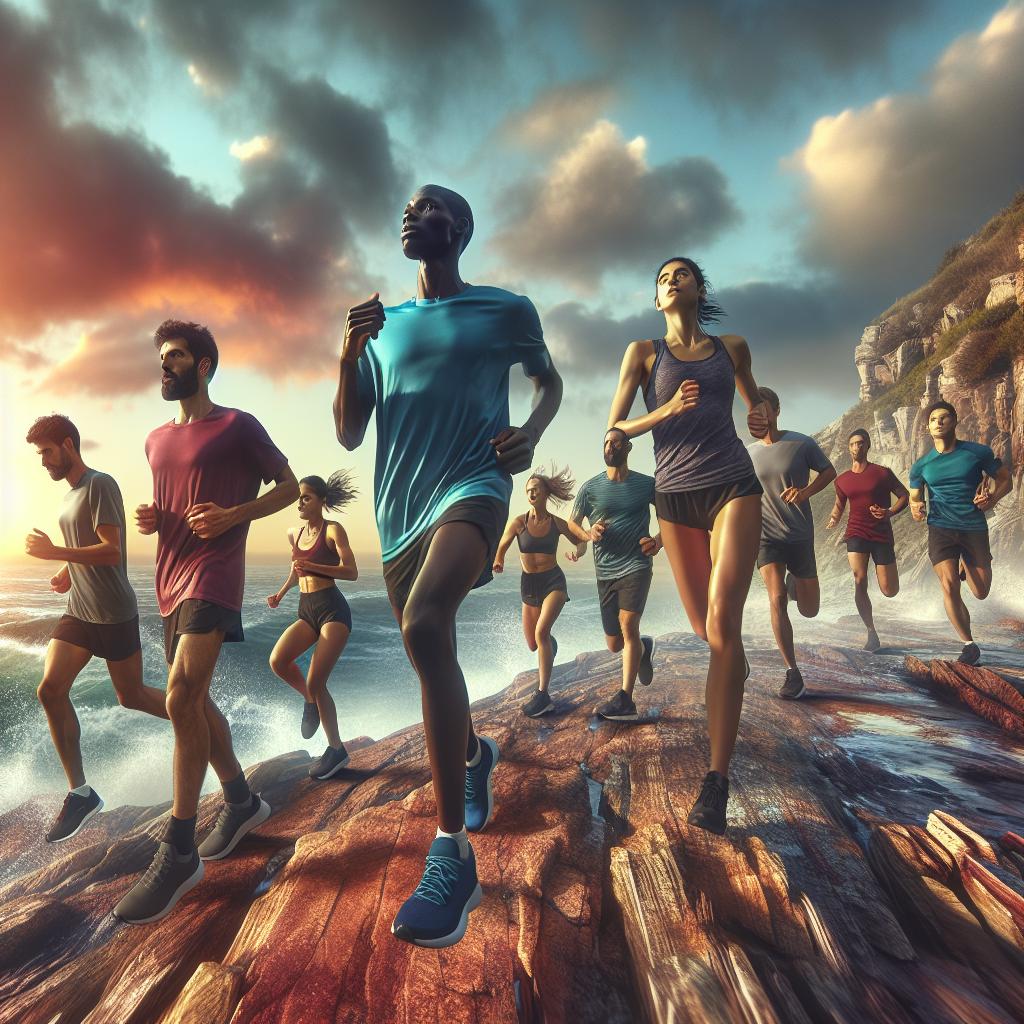 Runners on Coastline