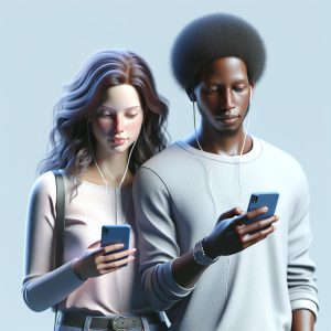 Couple Holding Phones