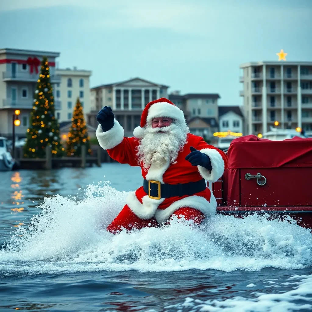 Christmas Cheer Arrives in Myrtle Beach as Santa Makes a Splashy Entrance by Boat