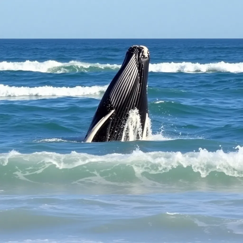 Humpback Whale Spotted Off Myrtle Beach and Garden City, Delightful Sight for Beachgoers