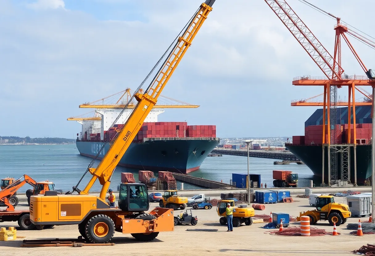 Construction at Charleston port for expansion project