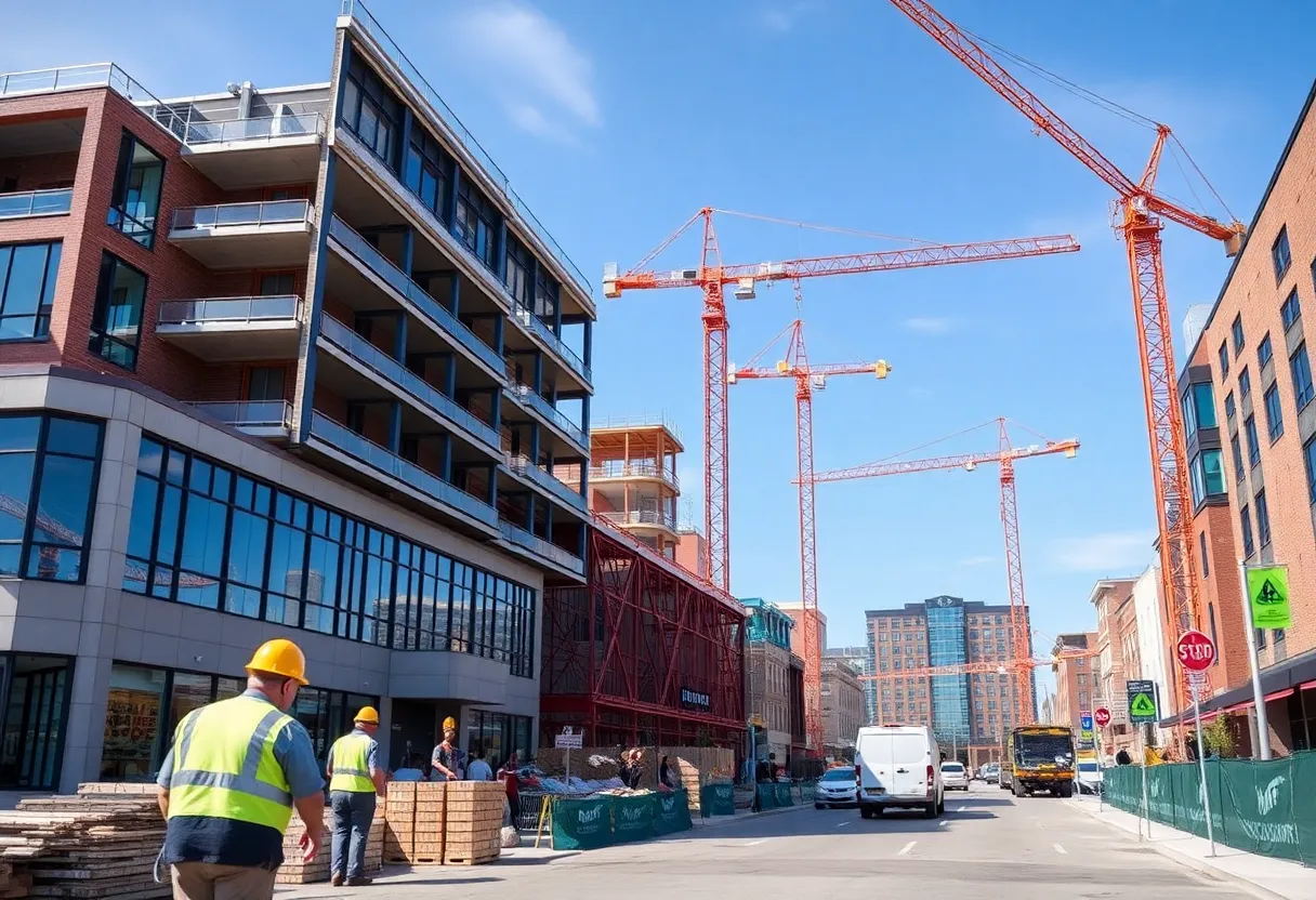 Construction of the 650 Block in downtown Moorhead