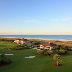 View of The Dunes and Caledonia golf courses in Myrtle Beach, SC.