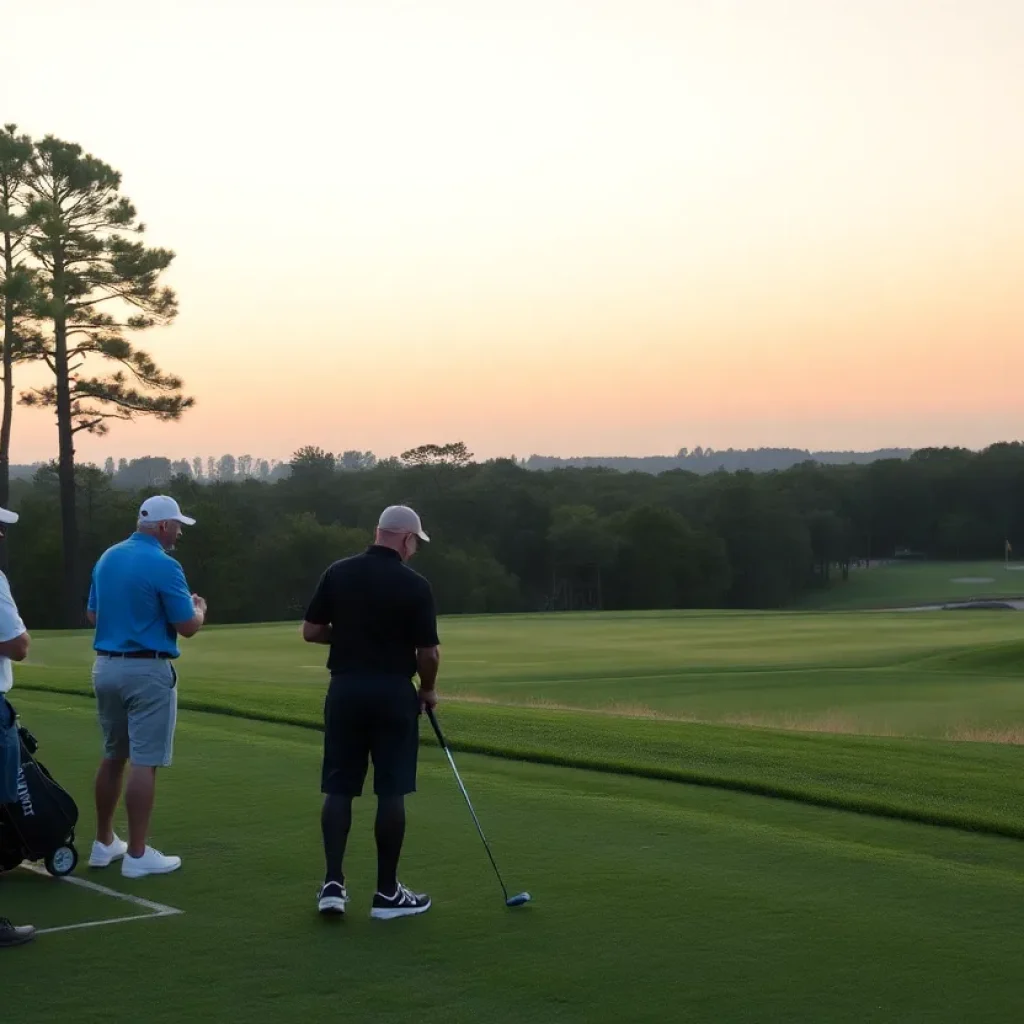 Golf players preparing for the Myrtle Beach Golf Tournament