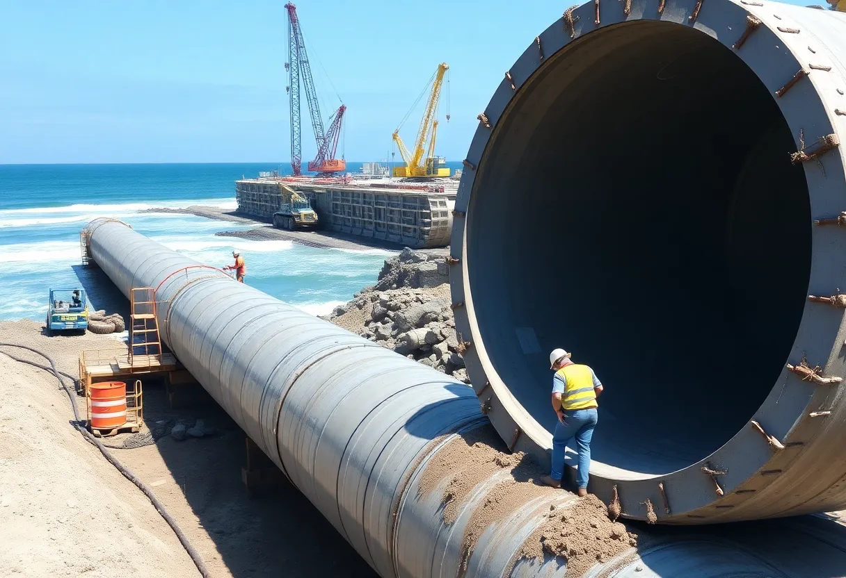 Construction of stormwater management pipeline in Myrtle Beach