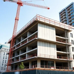 Construction of Raleigh's new City Hall with precast concrete panels