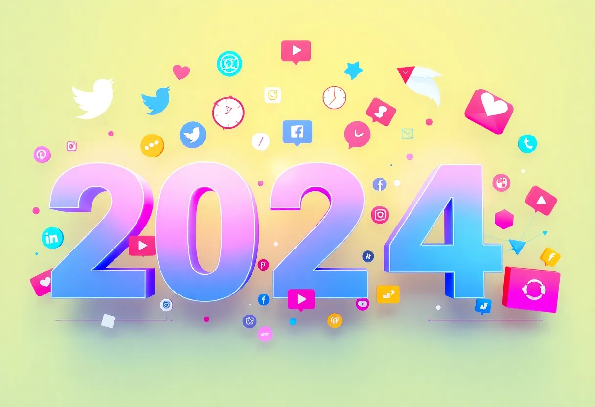 A visual depiction of social media marketing trends for 2024