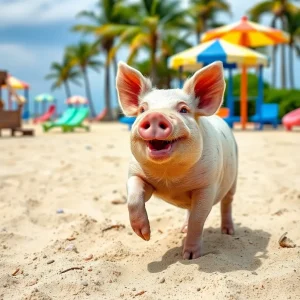 North Myrtle Beach Park Sees Surprise Visitor: A Playful Pig!