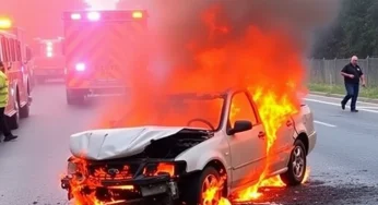 Car Crash Leads to Fire in Horry County, One Injury Reported