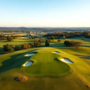 Panoramic view of a top golf course in Pennsylvania