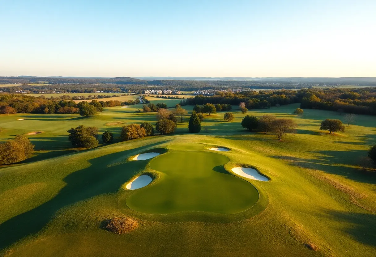 Panoramic view of a top golf course in Pennsylvania