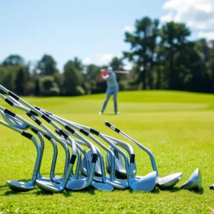 Best mid-handicap golf irons on a golf course.